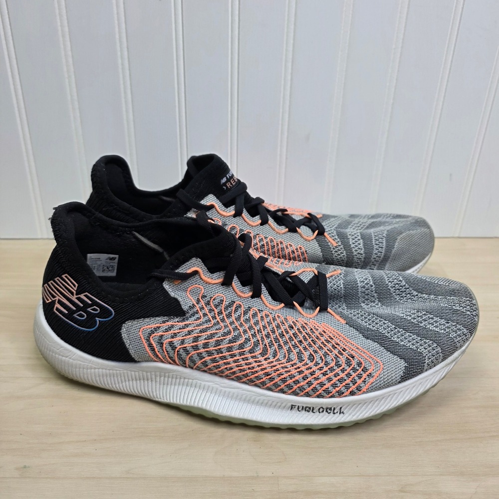New Balance FuelCell Rebel Mens 13 Running Shoes Grey Black Peach MFCXWB
